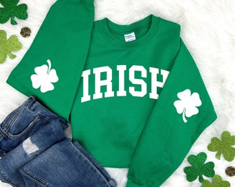 Irish Sweatshirt, St Patricks Day Sweatshirt, Irish Crewneck, St Patricks Day Shirt, Saint Patricks Day, Elbow Patch, Womens St Paddys Day