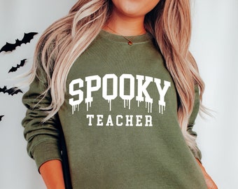 Teacher Halloween Sweatshirt, Halloween Shirt Teacher Gift, Vintage Halloween Sweatshirt, Spooky Teacher Tee, Trick or Teach, Teacher Shirts