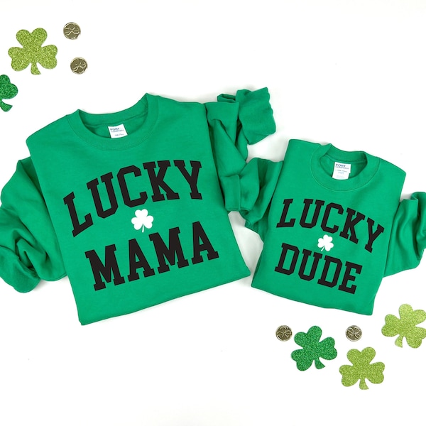 Matching St Patricks Day Sweatshirts, Lucky Mama Sweatshirt, Mommy and Me Outfit, Boy Mama Shirt, Matching St Patricks Day, Toddler, Baby