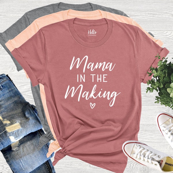 Mama in the Making Shirt, Pregnancy Reveal Shirt, Pregnancy Announcement Shirt, Gender Reveal Party, Gender Reveal Shirt, Cute Maternity Tee