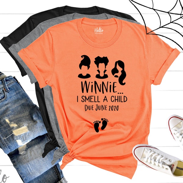 Winnie I Smell a Child Shirt, Halloween Pregnancy Announcement Reveal, Maternity Shirt, Due Date, Funny Halloween Shirt, Hocus Pocus