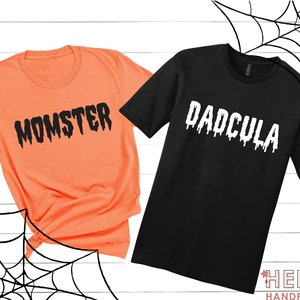 Momster Shirt, Dadcula Shirt, Mom Halloween Shirt, Dad Halloween Shirt, Halloween Tshirt, Trick or Treat Shirt, Fall Tee, Couples Shirts