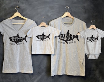 Baby Shark Shirt, Mommy Shark Shirt, Daddy Shark Shirt, Family Matching Shirt Set, Mommy and Me, Matching Family Shirts, Grandpa Shark