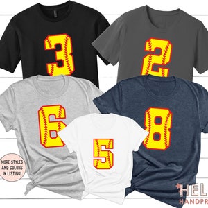 Personalized Softball Shirt, Softball Numbers Tshirt, Softball Custom Birthday Tee, Softball Mom Shirt, Softball Team Shirts, Game Day Shirt