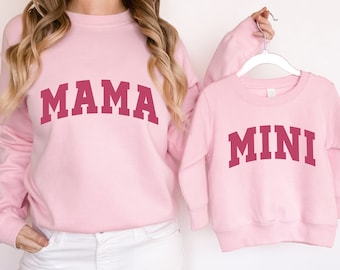 Varsity Style Mommy and Me Outfits, Mothers Day Gift from Daughter, Matching Mama and Mini Shirts, Mama Shirt, Birthday Gift for Mom