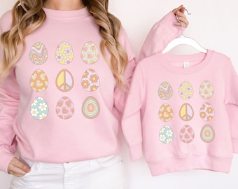 Mommy and Me Easter Shirts, Easter Mommy and Me Outfits, Easter Gift for Mom and Daughter, Matching Mama and Mini Easter Sweatshirt, Retro
