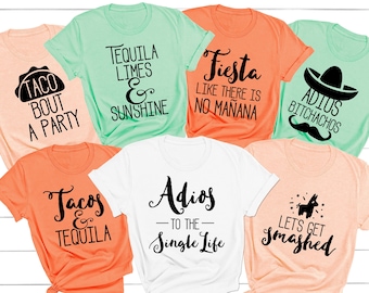 Fiesta Bachelorette Party Shirts, Mexico Bachelorette, Final Fiesta Shirts, Bachelorette Party Shirts, Nacho Average Bride, Cinco De Mayo