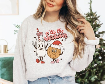 Tis The Season Christmas Sweatshirt, Merry Christmas Crewneck, Trendy Holiday Shirt for Women, Unisex Shirt, Cute Kids Christmas Shirts