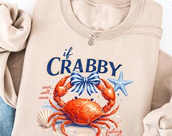 If Crabby Return to Beach Sweatshirt, S-4XL, Kids and Tote Option, Beach Summer crewneck, Feeling Beachy, Sun Salt Sass, Beach Vacation