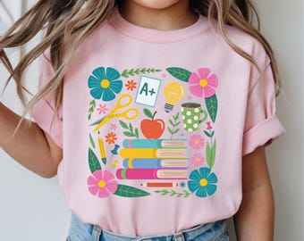 Girls First Day of School Shirt, Back to School Shirt, Cute First Day of School Outfit, Preppy Elementary, Kindergarten, First Grade T-Shirt