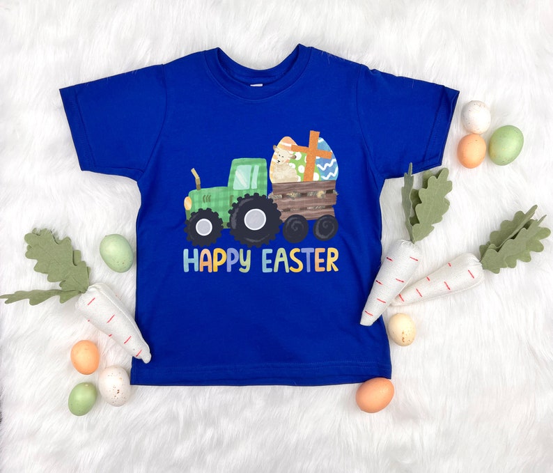 Toddler Boy Easter Shirt, Tractor Easter Egg Hunt TShirt, Easter Basket Stuffers, Baby Boy Easter Outfit, Christian Easter Gift for Boys