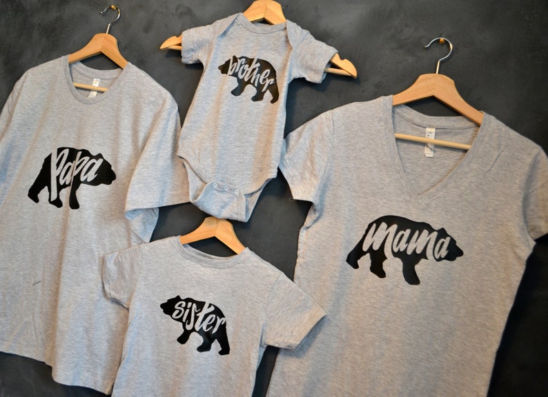 Papa Bear Mama Bear Sister Bear Brother Bear T-shirt | Etsy