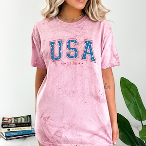 Retro USA Comfort Colors Shirt, 4th of July Tshirt, America Fourth Tee, Womens 4th of July Shirt, America Patriotic Shirt, Independence Day