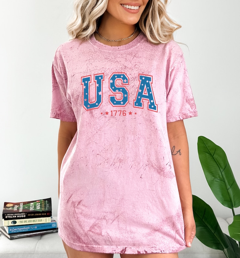 Retro USA Comfort Colors Shirt, 4th of July Tshirt, America Fourth Tee, Womens 4th of July Shirt, America Patriotic Shirt, Independence Day