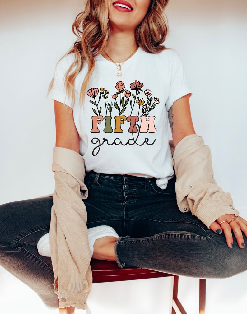 Wildflower Fifth Grade Teacher Shirt, Team Teacher Shirts, 5th Grade Teacher T-Shirt, Elementary Tee, 5th Grade Shirt, Fifth Grade TShirt