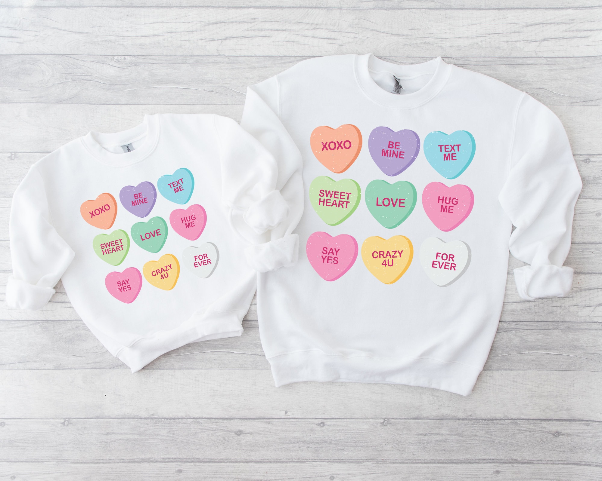 Candy Hearts Shirt, Valentines Day Mommy and Me Outfits, Valentines Day Gift for Mom and Daughter, Matching Mama and Mini Valentine Shirts