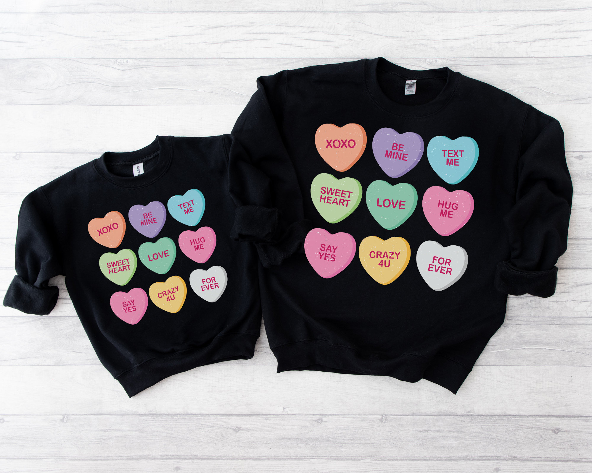Candy Hearts Shirt, Valentines Day Mommy and Me Outfits, Valentines Day Gift for Mom and Daughter, Matching Mama and Mini Valentine Shirts