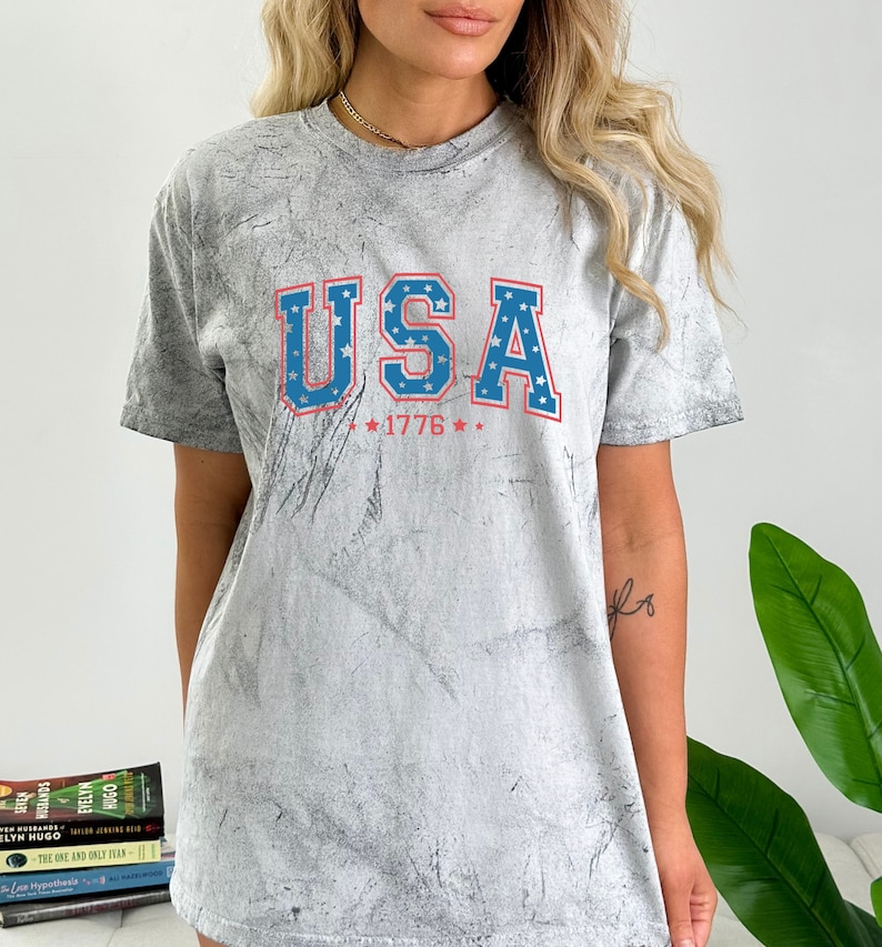 Retro USA Comfort Colors Shirt, 4th of July Tshirt, America Fourth Tee, Womens 4th of July Shirt, America Patriotic Shirt, Independence Day