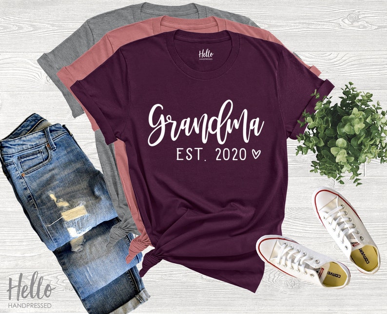 Grandma Shirt, Gift for Grandma, Grandma Established Shirt, Grandma Shirt, Christmas Gift Grandma, Pregnancy Announcement Grandparents image 1