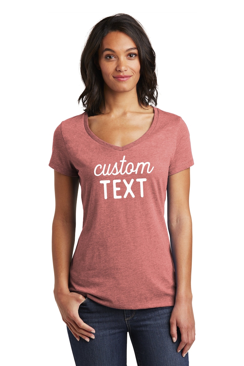 Custom Shirt, Gift for Her, Women's V-Neck Shirt Design, Custom T Shirt, Personalized Shirt, Custom Shirts, Custom Printing T-shirts, Tee image 1