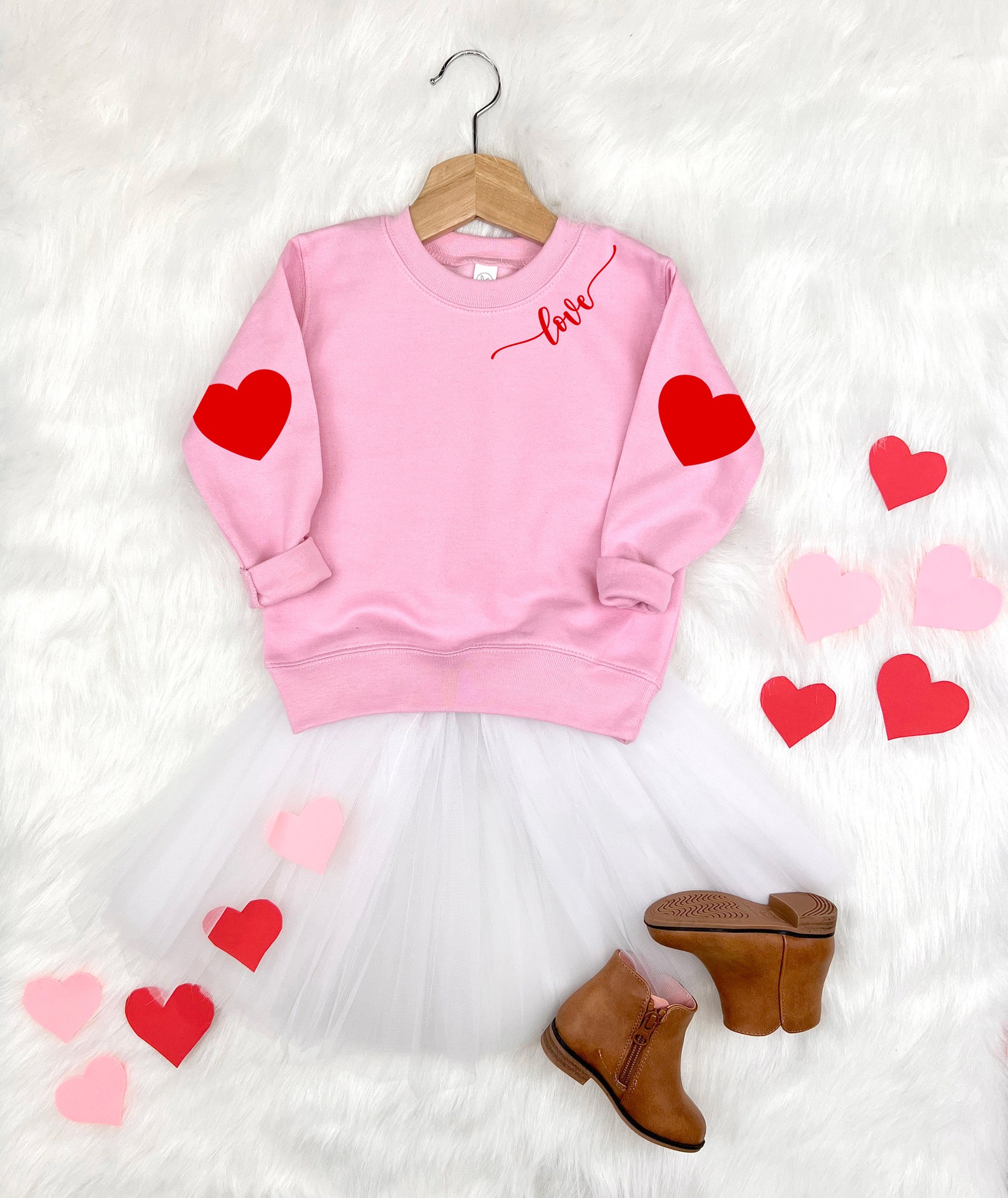 Valentines Color Block Patchwork Lovers Embroidered Letter Sweatshirt