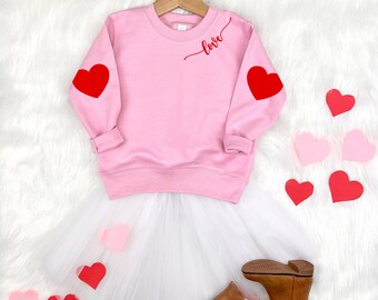 Kids Valentines Sweatshirt, Love Sweatshirt, Heart Sweater