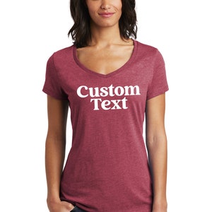 Custom Shirt, Gift for Her, Women's V-Neck Shirt Design, Custom T Shirt, Personalized Shirt, Custom Shirts, Custom Printing T-shirts, Tee image 3