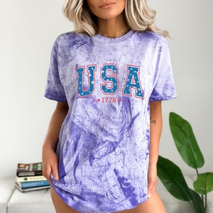 Retro USA Comfort Colors Shirt, 4th of July Tshirt, America Fourth Tee, Womens 4th of July Shirt, America Patriotic Shirt, Independence Day