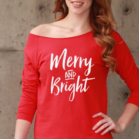 Merry And Bright Shirt Christmas shirt Christmas gift | Etsy