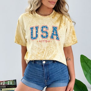 Retro USA Comfort Colors Shirt, 4th of July Tshirt, America Fourth Tee, Womens 4th of July Shirt, America Patriotic Shirt, Independence Day