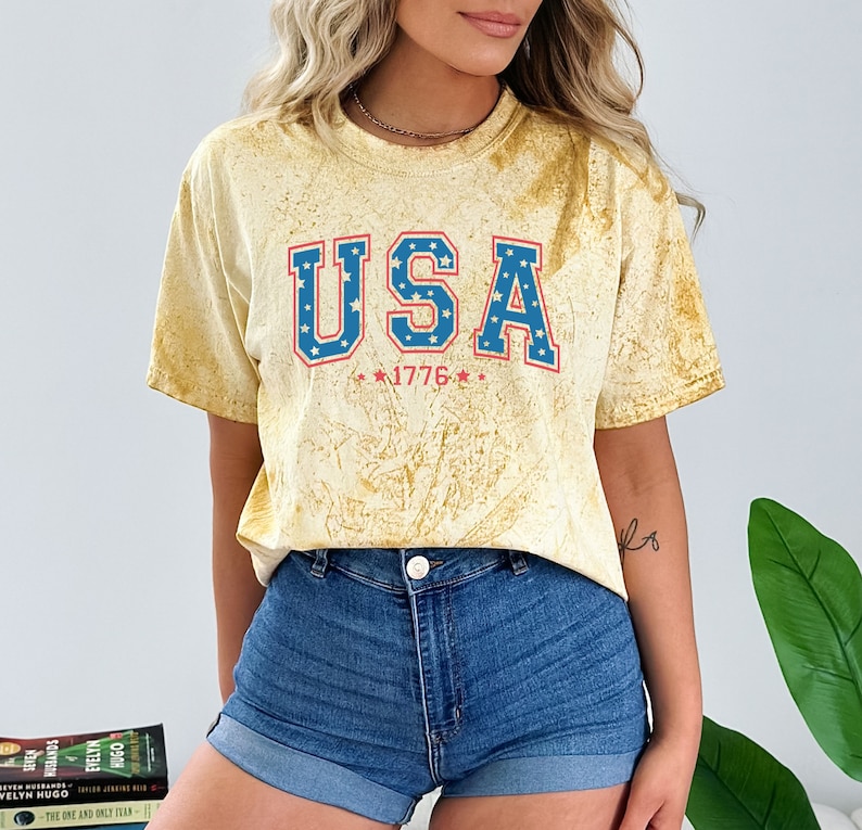 Retro USA Comfort Colors Shirt, 4th of July Tshirt, America Fourth Tee, Womens 4th of July Shirt, America Patriotic Shirt, Independence Day