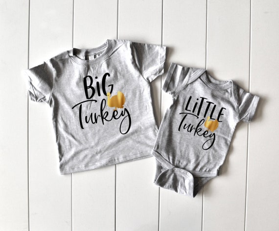 Big Turkey Shirt, Little Turkey Shirt, Matching Thanksgiving Shirts, Turkey Shirts, Thanksgiving Shirts, Matching Shirt Set, Mommy and Me
