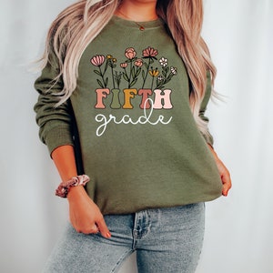 Wildflower Fifth Grade Teacher Shirt, Team Teacher Shirts, 5th Grade Teacher T-Shirt, Elementary Tee, 5th Grade Shirt, Fifth Grade TShirt