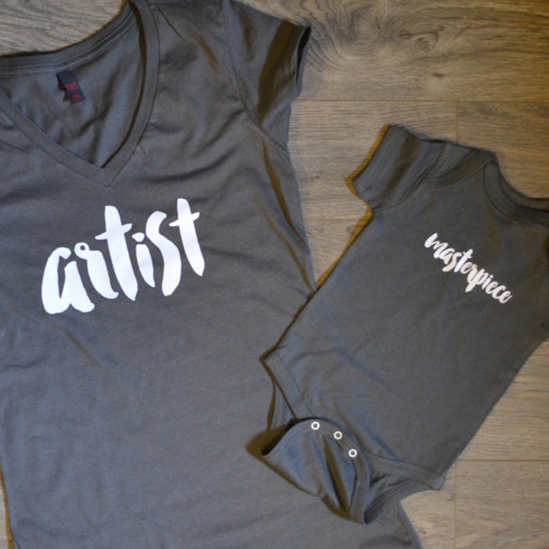 Artist + Masterpiece T-shirt Package, Mommy and Me outfits, Mommy and me shirts, Baby shower gift, Mothers day gift, baby bear, mama bear 