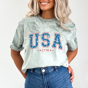 Retro USA Comfort Colors Shirt, 4th of July Tshirt, America Fourth Tee, Womens 4th of July Shirt, America Patriotic Shirt, Independence Day