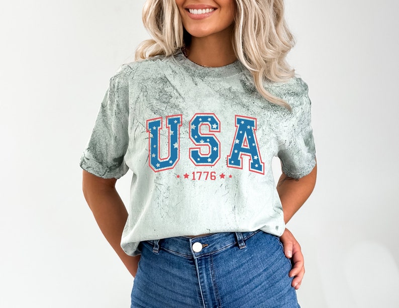 Retro USA Comfort Colors Shirt, 4th of July Tshirt, America Fourth Tee, Womens 4th of July Shirt, America Patriotic Shirt, Independence Day