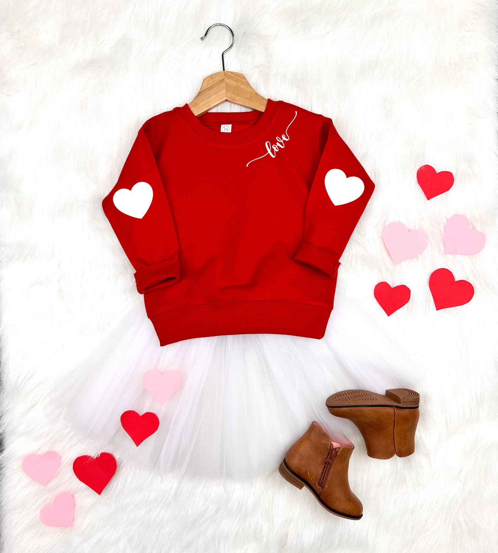 Heart Pattern Star Patch Short Sleeve French Terry Top