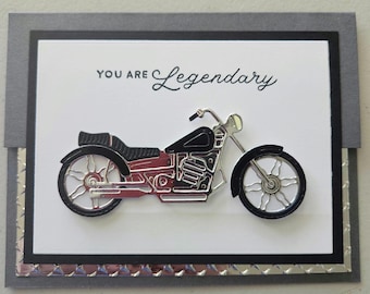 Motorcycle Card Harley TWO wheels Fat Boy Breakout Street Bob Sportster Stampin'Up! Legendary Ride Birthday Father's Day Masculine Davidson