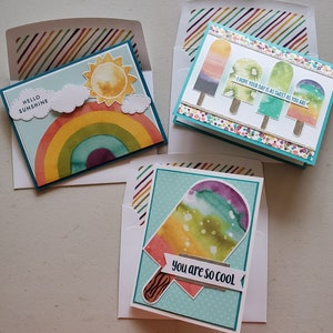 Handmade Cards Stampin Up Paper Pumpkin Alternatives So Cool Popsicle Rainbow Birthday Hello Sunshine Thank you