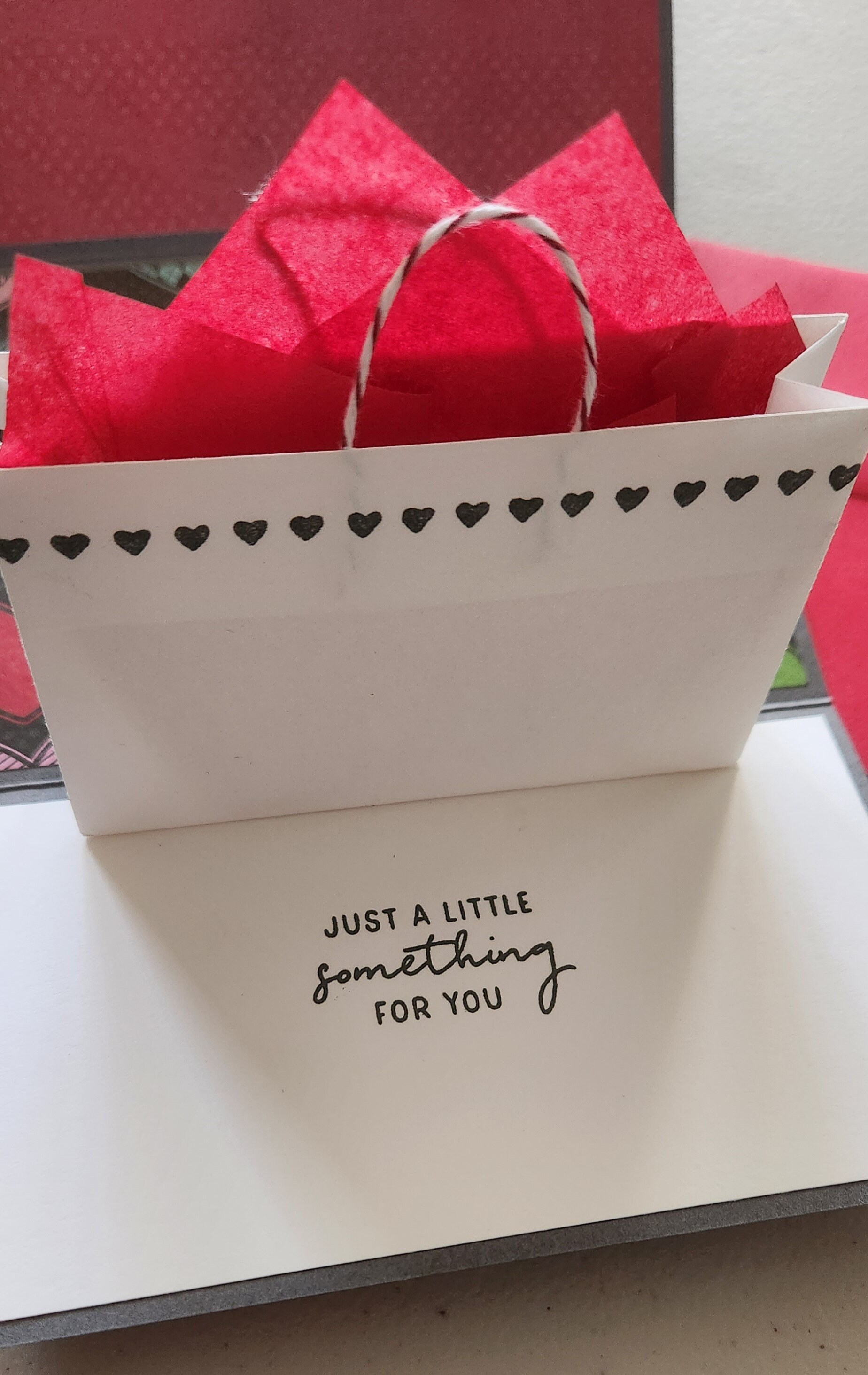 Handmade Fun Fold VALENTINE Greeting Card Pop-up Gift Bag W/envelope ...