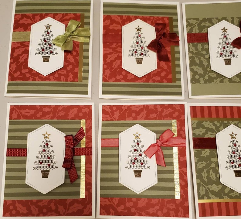 10 Handstamped Christmas Cards and Envelopes Handmade With Etsy UK