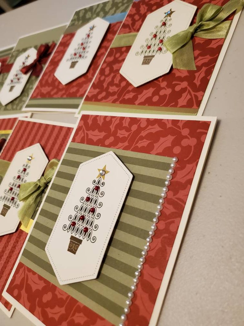 10 Handstamped Christmas Cards and Envelopes Handmade With Etsy UK