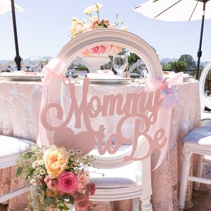 Baby Shower Chair Sign Mommy to Be Wooden Cutout in Custom Colors