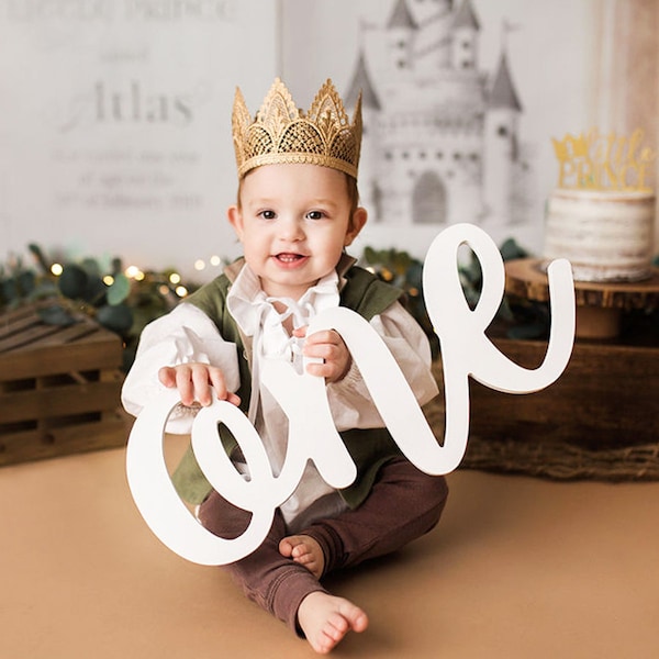 One Sign First Birthday One Wooden Sign Birthday Decor One Wood Letters for Cake Smash Sign One Prop Photo Prop One Sign (Item - ONE240)