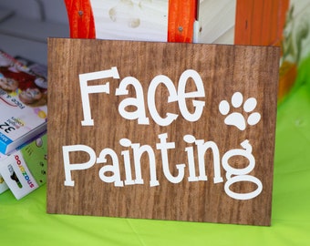 Face Painting Sign for Birthday Party, Kids Birthday Party Decor Face Paint Table Sign (FPS240)