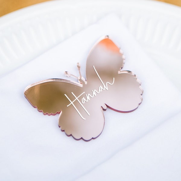 Butterfly Place Card Name Tags for Plate Names Bridal Shower Dinner Party Plate Names Table Decor Name Tags Placecards for Party Table Signs