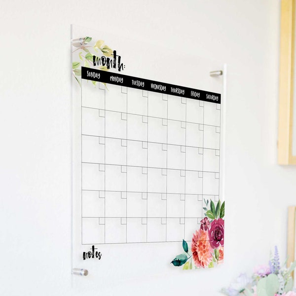 Dry Erase Calendar Etsy