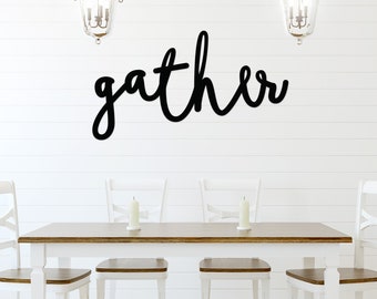 Gather Wall Sign, Dining Room Artwork "gather" Cute Home Decor Wall Sign Letters Artwork Housewarming Gift Newlywed Gift (Item - GAT200)