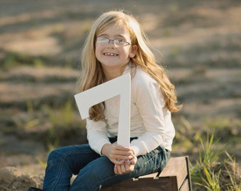 7 Sign Photo Prop for Seventh Birthday Photos for Kids - Wooden Number Seventh Birthday Sign Photographer, Number 7 Sign (Item - NUM007)