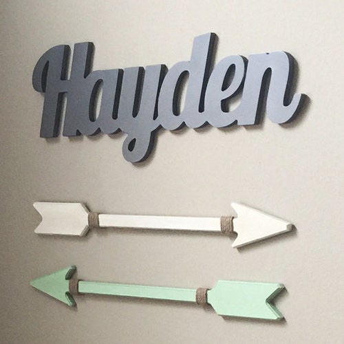Name Sign for Children Nursery Bedroom Wall Decor Wooden Etsy